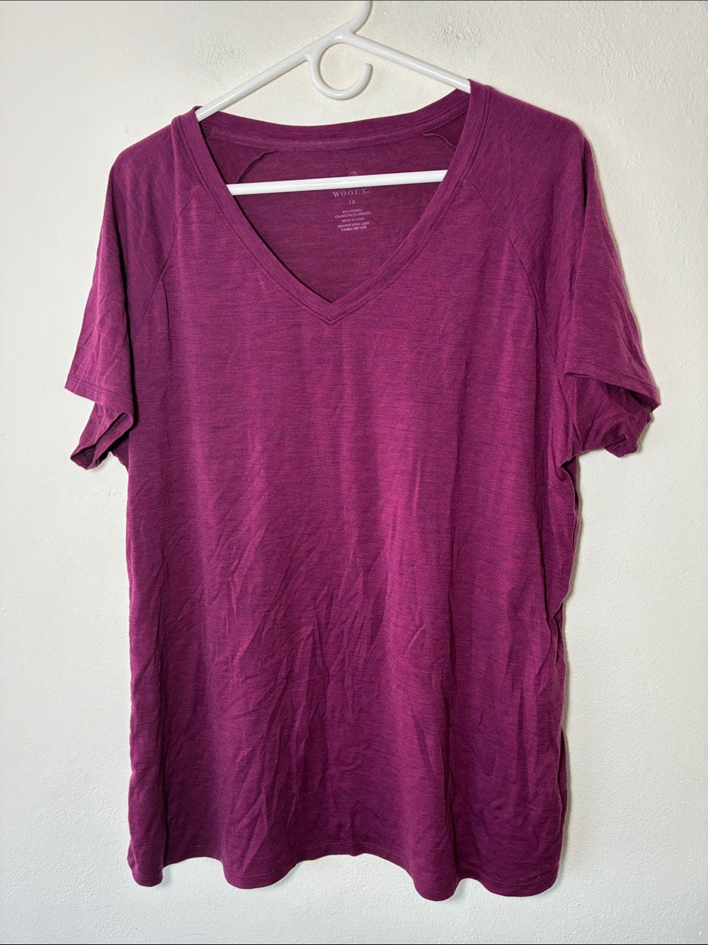 WOOLX Mia V Neck Short Sleeve T-Shirt Base Layer